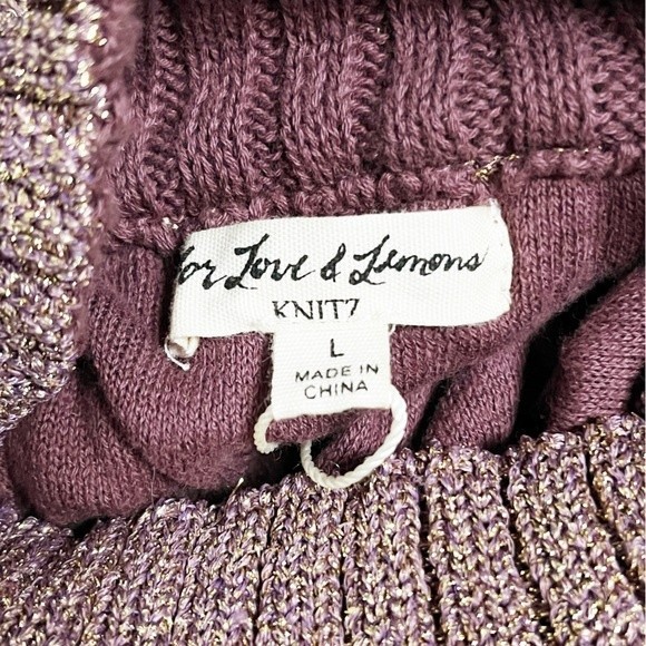 NWT For Love and Lemons Knitz Sweater Mini Dress - Size Large - Picture 4 of 10